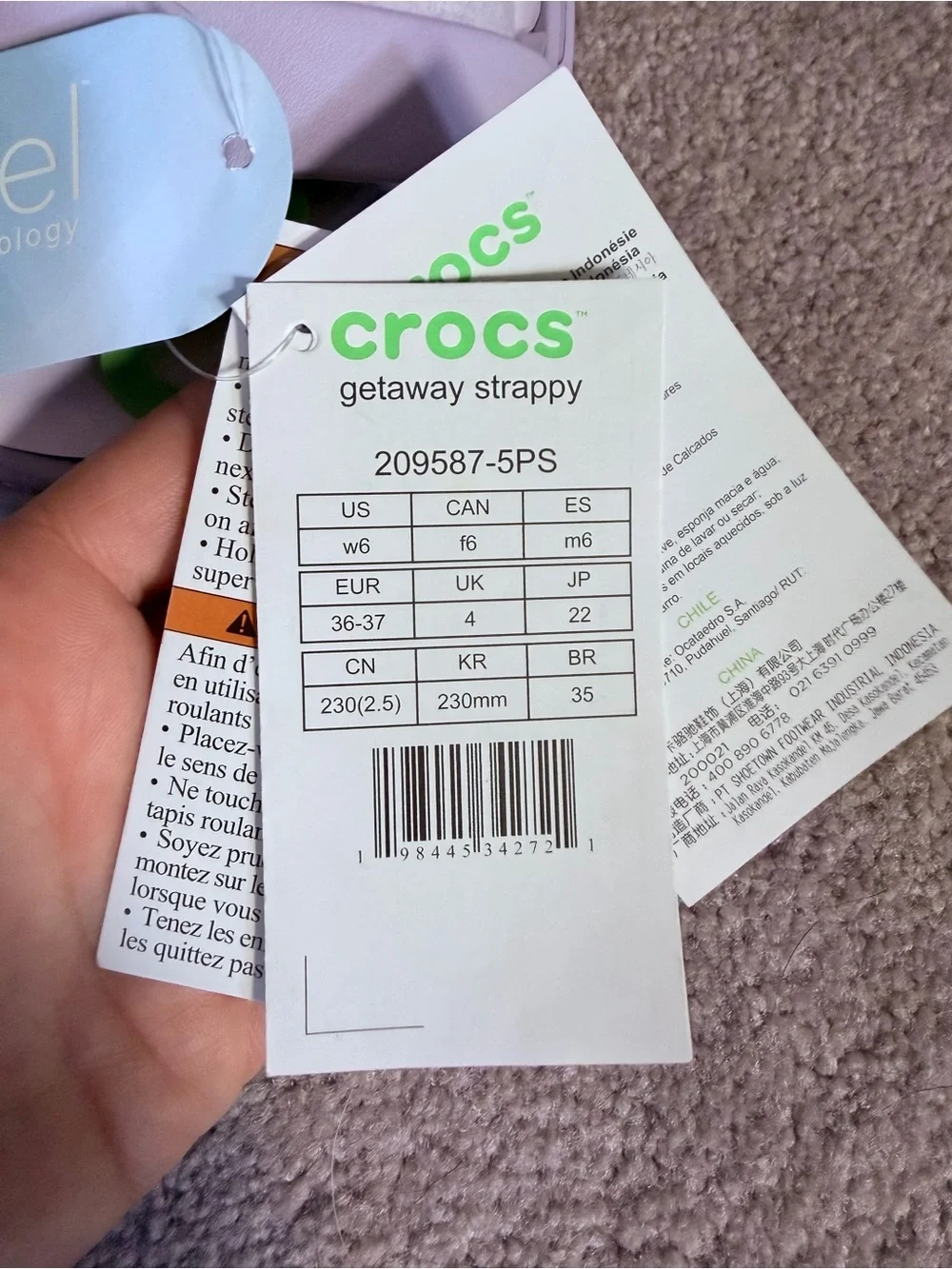 CROCS Women's Triple-Strap Getaway Sandal - Lavender - Size 6 - Picture 8 of 8